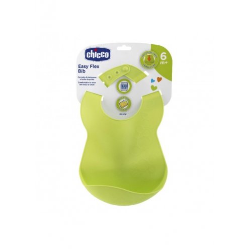 CHICCO BAVAGLINO PAPPA RIGIDO CON TASCA 6M+ VERDE 