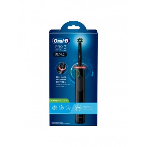 ORALB PRO3 Cross Action Black Edition Spazzolino Elettrico