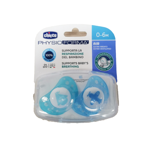 Chicco Succhietto Air Boy Silicone 0-6 2 Pezzi