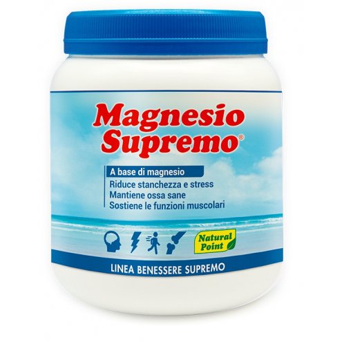 MAGNESIO SUPREMO Integratore alimentare a base di magnesio per ridurre stanchezza e stress - BARATTOLO 300 GRAMMI