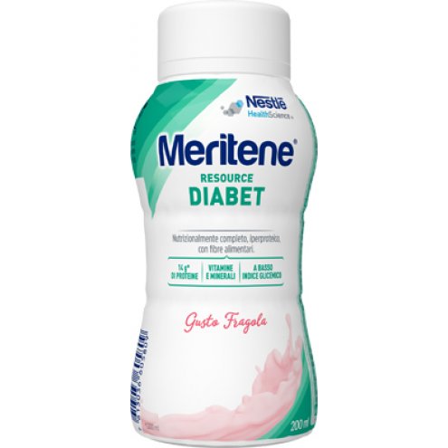 MERITENE RESOURCE DIABET Alimento Iperproteico 28 Vitamine - 200ML GUSTO FRAGOLA