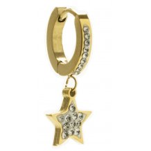 ORECCHINO HOOP PENDENTE STELLA ORO STRASS