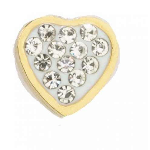 ORECCHINO CUORE ORO STRASS