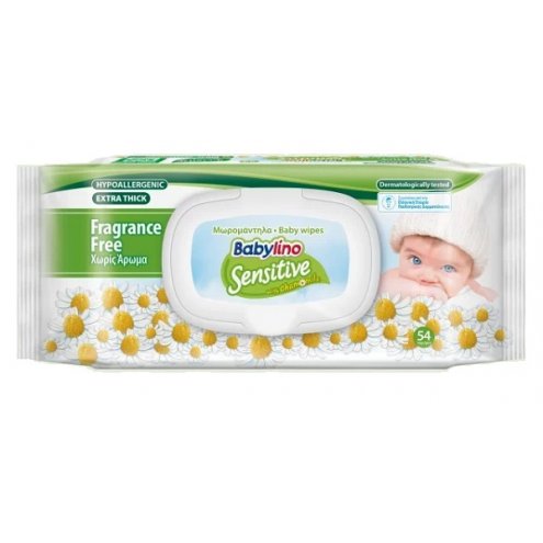 BABYLINO SENSITIVE BABY WIPES FRAGRANCE FREE 54 PEZZI