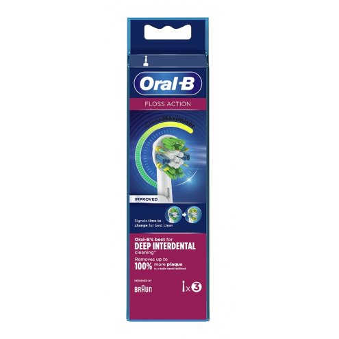 ORALB FLOSS ACTION Testine di Ricambio Spazzolino Elettrico - 3 PEZZI