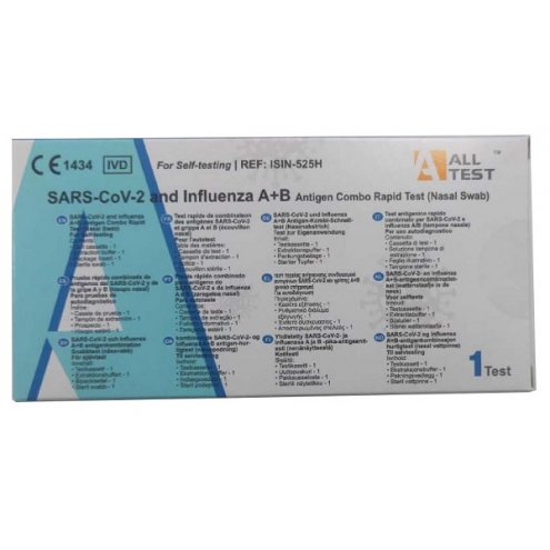 TEST ANTIGENICO RAPIDO COVID-19 ALLTEST AUTODIAGNOSTICO DETERMINAZIONE QUALITATIVA ANTIGENI SARS-COV-2 E INFLUENZA A+B IN TAMPONI NASALI