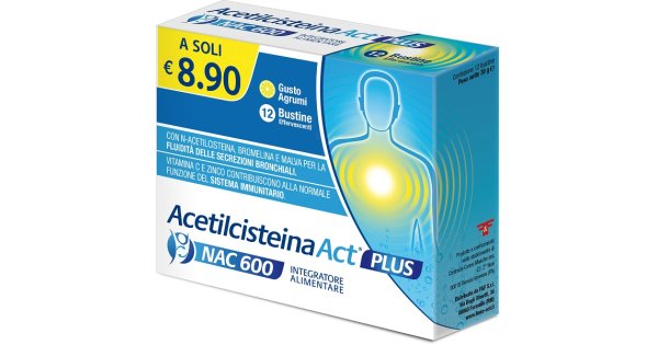 acetilcisteina act 600 plus 12 b