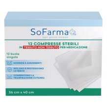 SOFARMA+ Medicazioni Efficaci e Delicate -12 COMPRESSE IN TNT 36cm X 40cm 